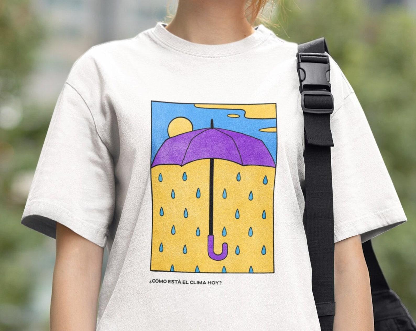 Surreal Purple Umbrella T-shirt: Pop Art Graphic Tee S