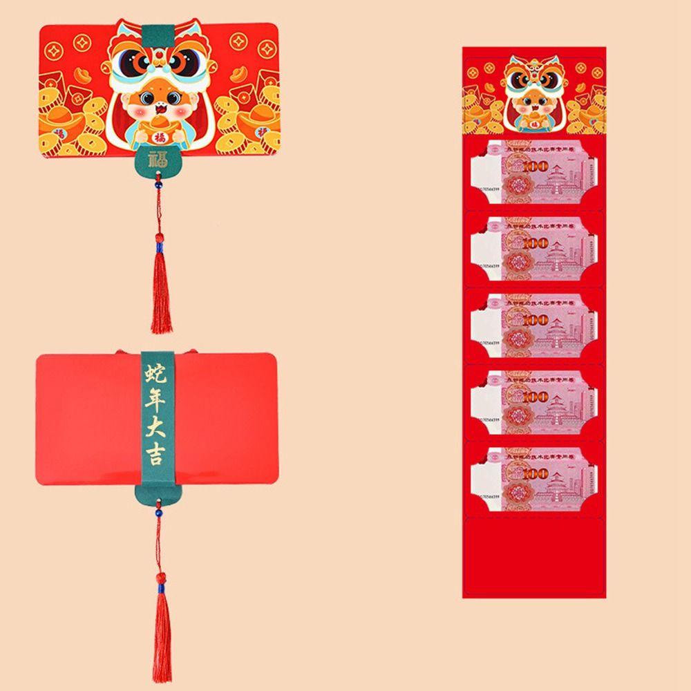 DIY Packing Folding Red Envelope Cartoon Snake Year Red Packet 2025 New Year Packet  Party Gifts