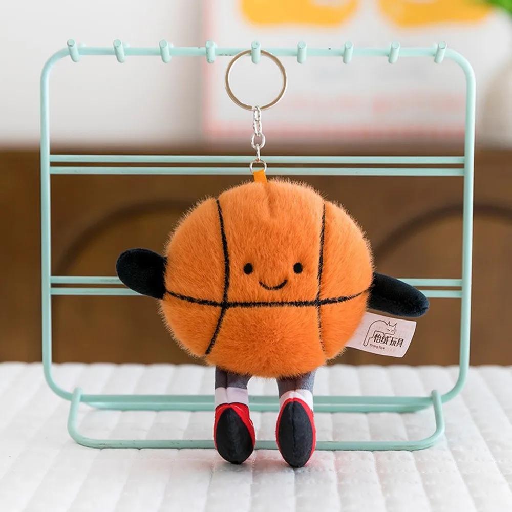 Simulation Sports Doll Keychain Pendant Plush Toy Creative Football Rugby Ornaments Birthday Gift