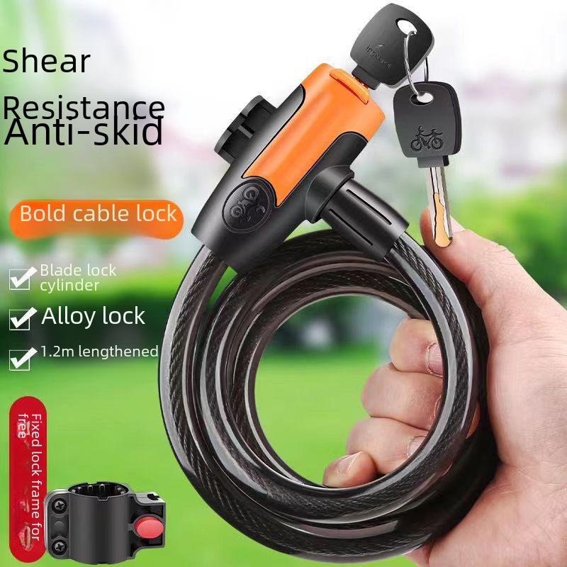 Anti-Theft Portable Cable Lock for Bicycles & E-Bikes