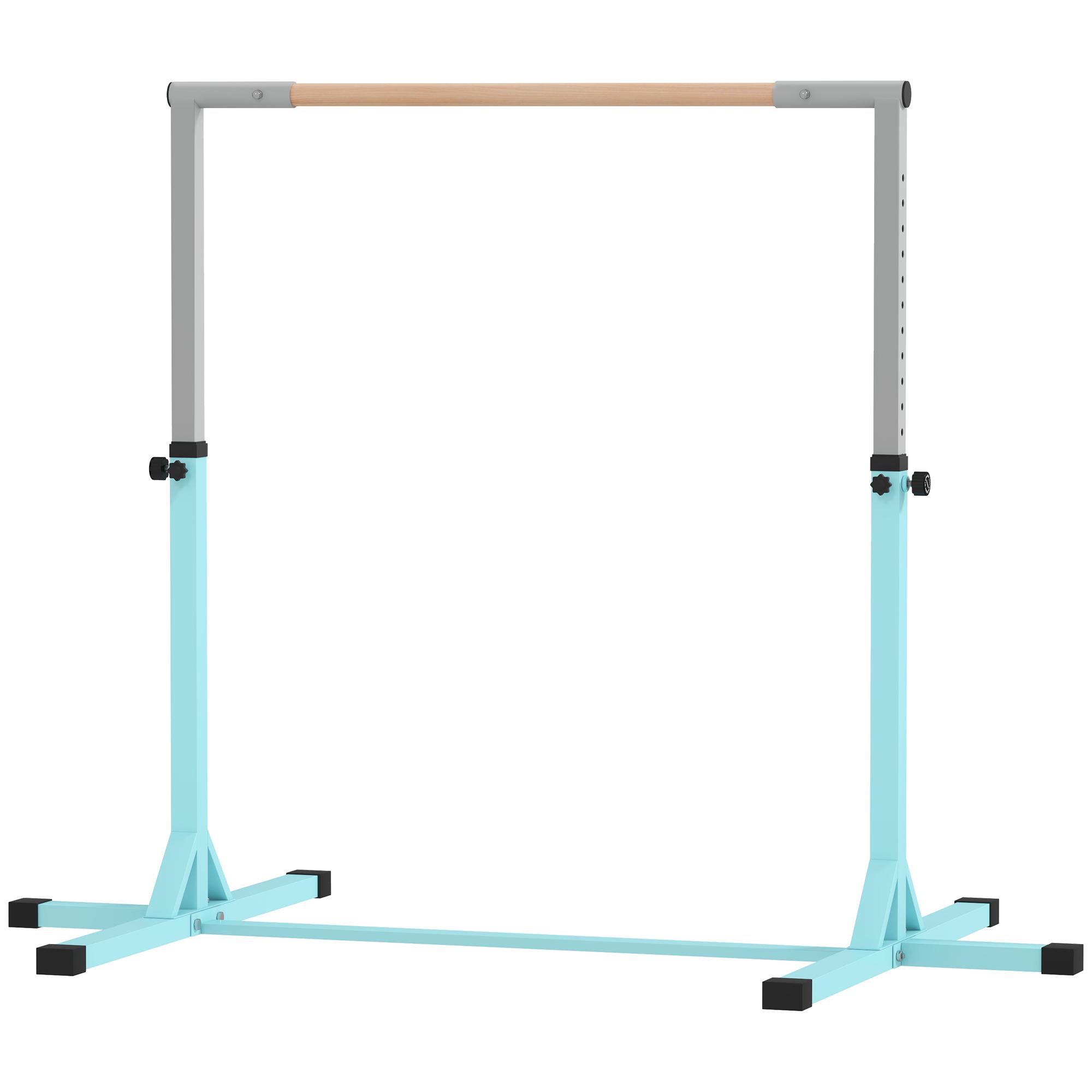 Barre Horizontale de Gymnastique Réglable en Hauteur Pour Enfants Juniors Kip High Bar Fitness Bleu Clair