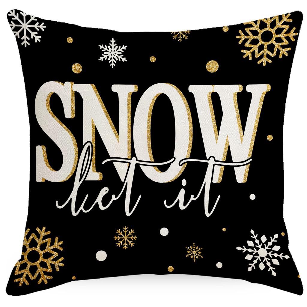 New Christmas Themed Christmas Tree Snowflake Decoration Pillowcase Made of Linen