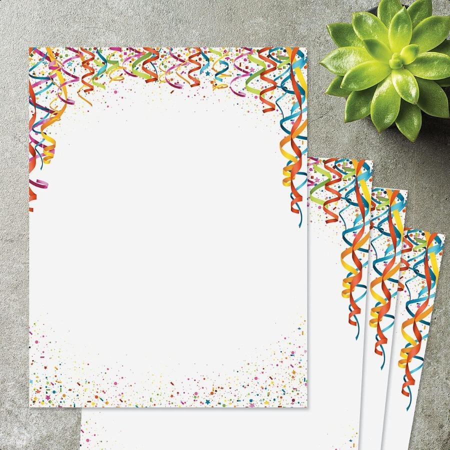 

Праздничное конфетти, писчая бумага, канцелярские бумаги для дня рождения с декоративными бордюрами, для печати, для праздников, свадеб и вечеринок United States