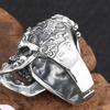 Retro Thai Silver Exaggerated Domineering Skull Ring, Thai Silver Men's Opening Adjustment Ring, Popular Personality