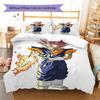 Son Goku Pattern Bedding,Quilt Set Quilt Cover Pillowcase Home Birthday Gift (1 * Duvet Cover + 2 * Pillowcase, Without Core)