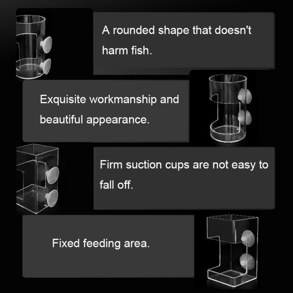 Transparent Suction Cup Fish Feeder Square/Circle Aquarium Feeding Ring Aquarium