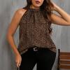 European and American Style Sexy Leopard Print Neck Vest Women's Large Size Loose and Thin Off-the-shoulder Temperament Versatile Summer Outerwear Top