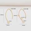 10pcs Color Retention 14K Gold French Ear Hook Accessories, Porous Jewelry Diy Handmade Work In Progress V-Shaped Beaded