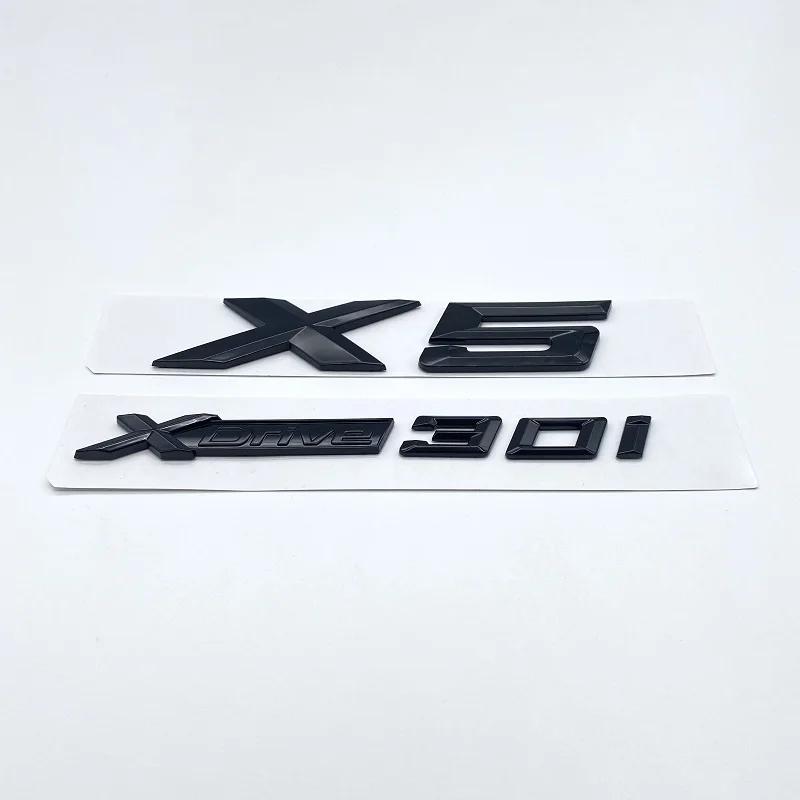 New Black Silver Lettering XDrive30i XDrive35i XDrive40i XDrive48i XDrive50i XDrive30d For BMW X5 Car Rear Trunk Emblem Sticke Yk2