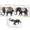 Black Gold Retro Elephant Brooch Set Shiny Rhinestone Inlaid Exquisite Craft for Women Hat Bag Decoration Jewelry Gift