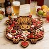 Highland Koe Charcuterieplank Rustieke Serveerplank met Compartimenten Houten Schaal voor Kaas Fruit Snacks Feest