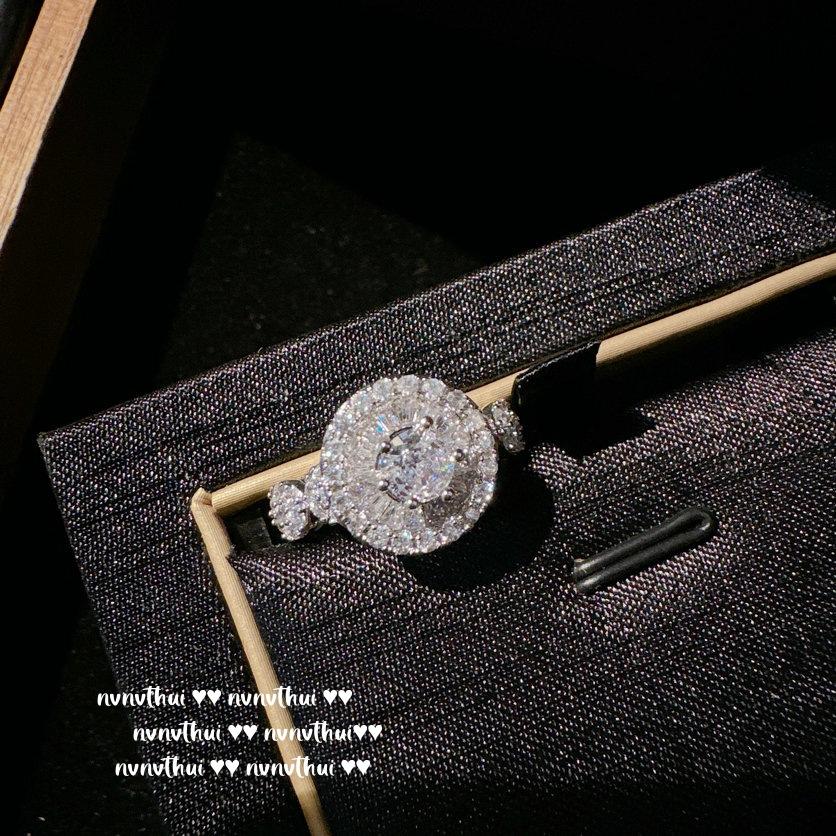 Princess On The Run Bow Gemstone Ring, Rich Daughter Gold, 18K Gold Plated, Butterfly Water Drop Zircon Earrings Combination