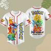 Summer Hot Selling Anime Pokémon Printed Baseball Joint White Shirt T-shirt Adult and Children Fashion Large Sports Leisure Shir