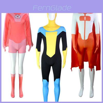 Invincible Cosplay Bodysuit With Cape Space Cotton Print Fabric Omni-man Mark Grayson Atom Eve