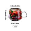 200ml Double Wall Glass Cup Clear Dried Flowers Glass Tea Cup Double Wall Glass Dried Flowers Tea Cup Heat Resistant Tea Cups
