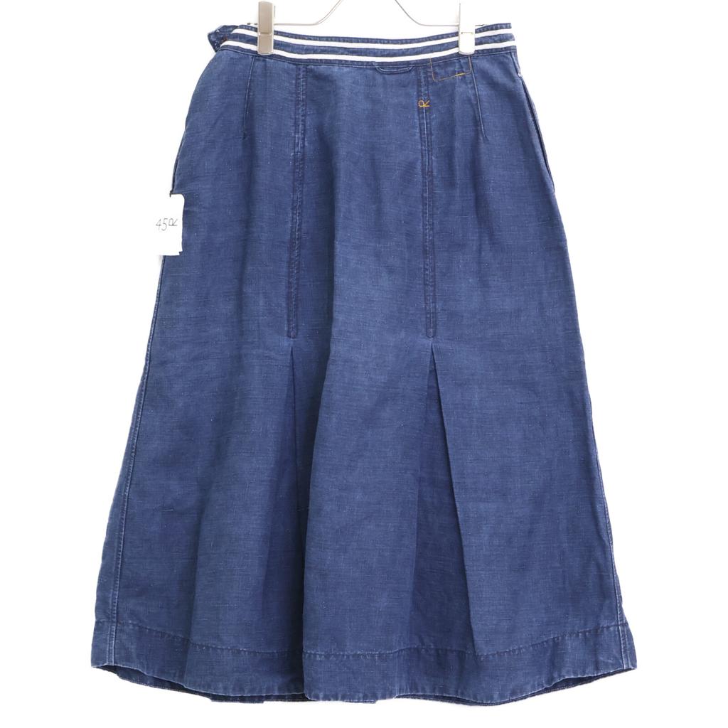 45R 70440031 Blue Linen Sailor Skirt (indigo) Skirt O3 Indigo blueUsed