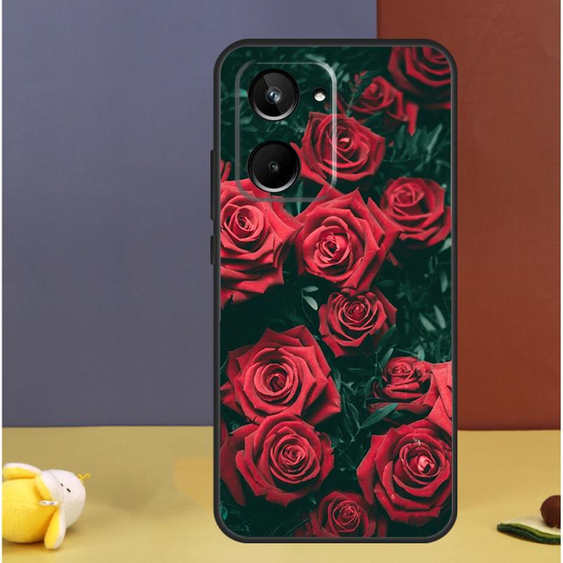 Flower Red Rose For Realme GT7 GT6 15 Pro 10 11 12 13 14 Pro Plus C55 C71 C75 C67 C63 C61 C53 C35 C65 Case