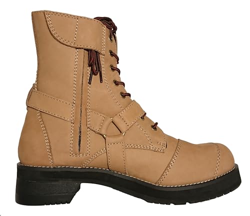 Wild Wing Falcon Crazy Brown Platform Motorcycle Boots, Size 26cm, Genuine Leather, Stylish, Perfect for City Walking, Recommended for Beginners