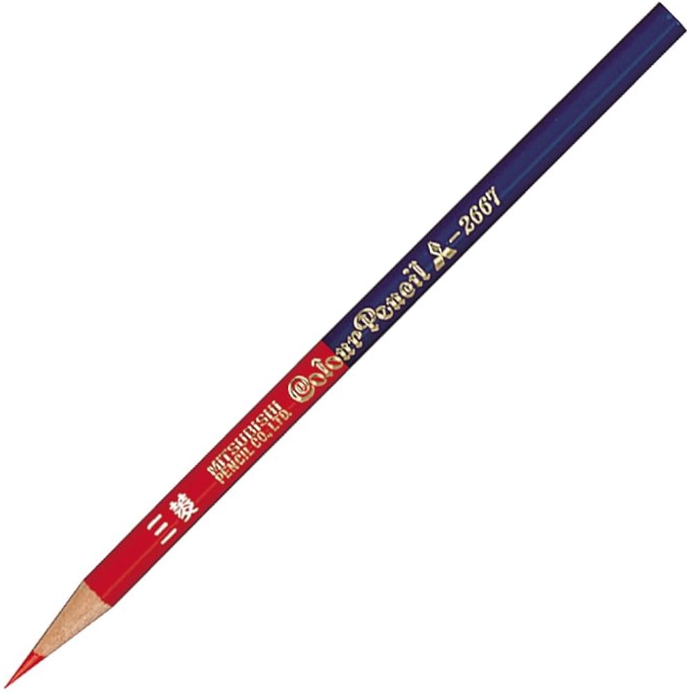 Mitsubishi K2667 Pencil, Vermilion, 2 Colors