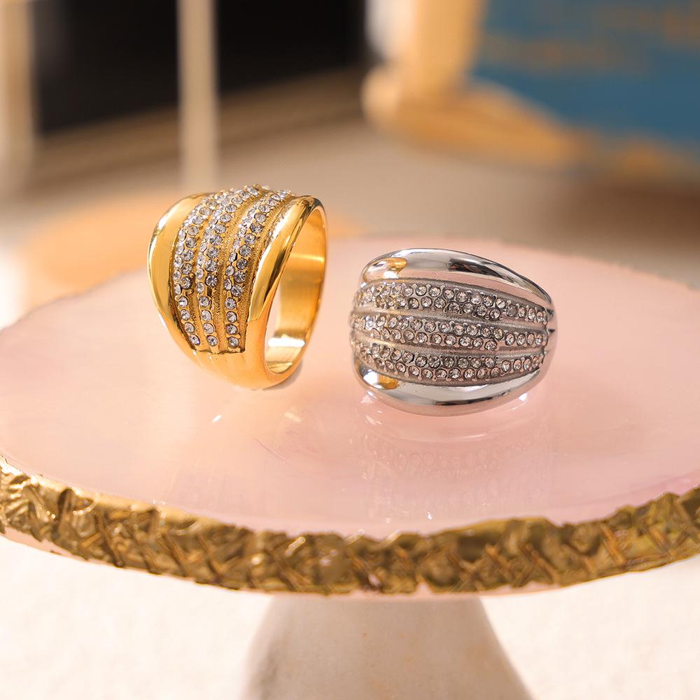 Elegant French Multi-Layer Diamond Ring for Women - Luxurious, Non-Fading, In Stock