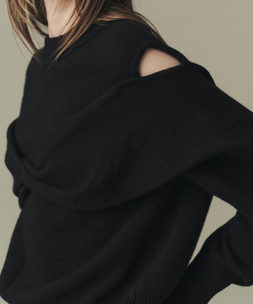 AHWE Twisted Bustier Sweater_Black