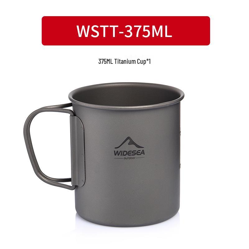 

Widesea 375ML Titanium Camping Coffee Cup - Lightweight, Portable Tableware 7.6CM × 8.8CM