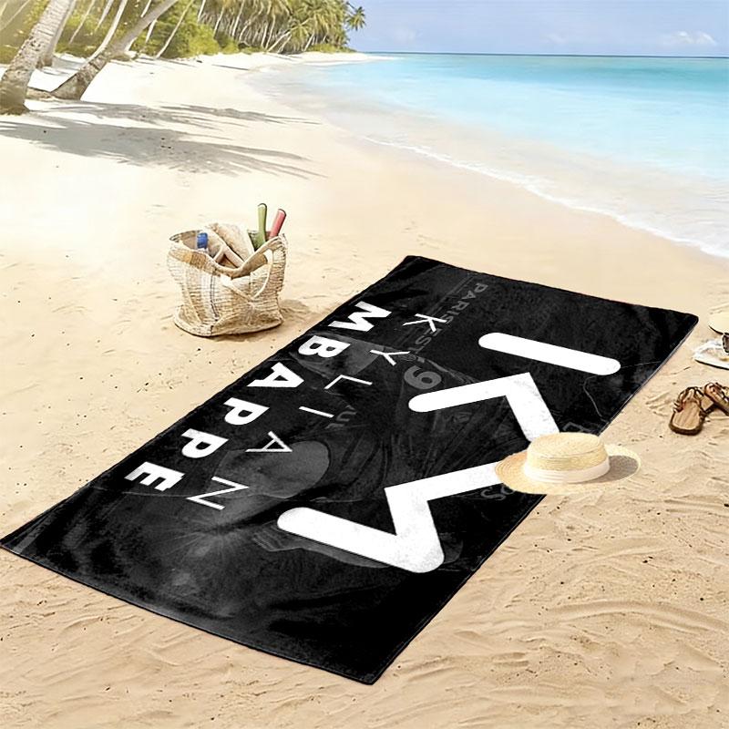 Kylian Mbappé Print Beach Towel, Large Soft Quick Dry Towel for Beach Camping Swimming