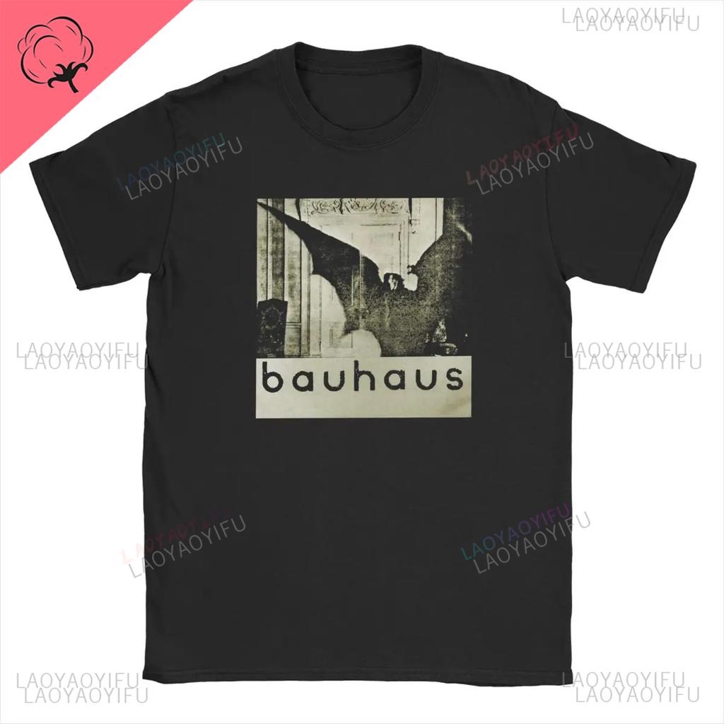 Bauhaus album cover band 4AD Gothic Rock Indie r Retro fashion trend Summer Mens and womens allpurpose shortsleeved Tshirt