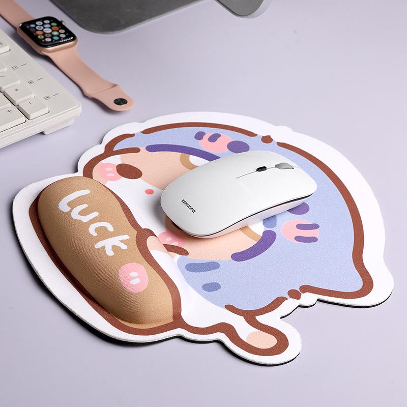 High-Value Cute Non-Slip Mouse Pad with Thickened 3D Wrist Rest Pillow - Office Hand Support
