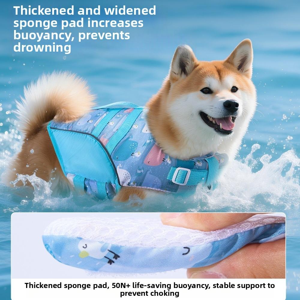 Secure Fit Dog Life Jacket Adjustable High Flotation Life Vest Dog Swim Suit Small Medium Dogs