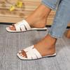 Fashion 2025 New Women Fashion Lightweight Square Open Toe Slip on Shoes Women Solid Sandals Casual Beach Flat Slippers Slides Women