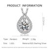 Pear-Shaped Moissanite Pendant Necklace in White Gold - 1 Carat, Luxury Women's Jewelry.