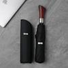 Luxury Automatic Umbrella for Men, Windproof Folding Umbrella Wooden Handle, Big Size Golf Rain Umbrella