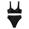 Women's Printing Padded Push Up 2 Piece Bikini Hollow Out Swimsuits Beachweart