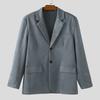 INCERUN Autumn Men Notched Lapel Long Sleeve Suede Blazer Casual Loose Coats