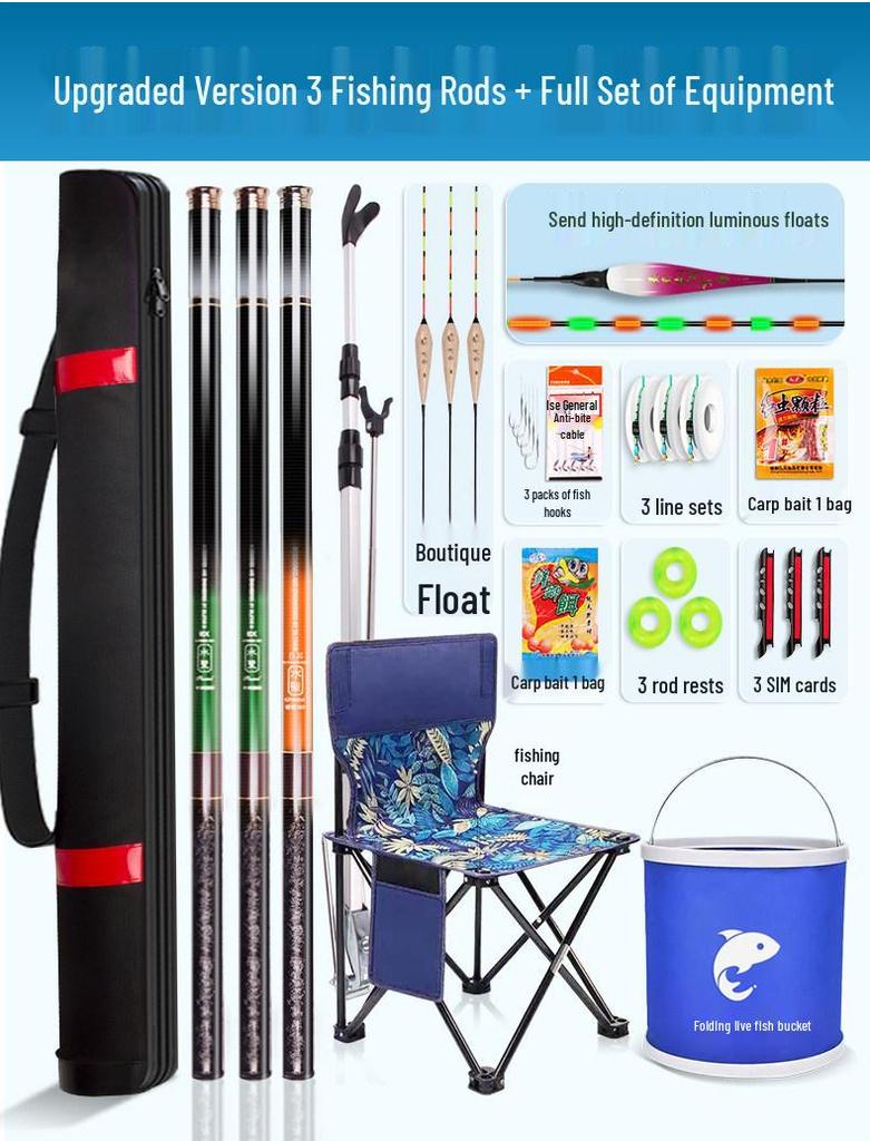 Beginner's Complete Fishing Rod Set with Tackle Supplies