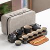 Black Pottery Kung Fu Tea Set Side Pot Household Outdoor Travel Gift Set Portable Simple Japanese Set