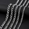 Stainless Steel Figaro Chain Necklace For Men and Women Sliver Color Link Chain Accessory