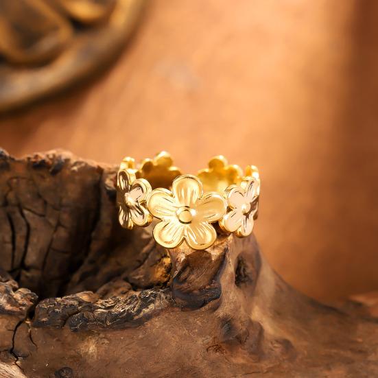 Bague Ouverte pour Femme Légère Confortable Anti-Oxydation Bague Réglable Artisanat Exquis Bijou Polyvalent