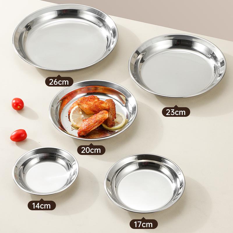 Xuanbo 304 Stainless Steel Anti-overflow Flat-bottom Round Steaming and Prep Plate