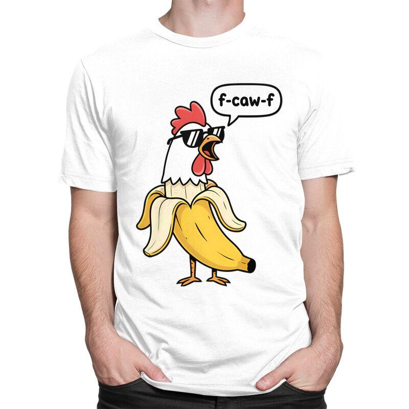 Funny FCawF Chicken Banana Mashup Fcawf T Shirt for Men Short Sleeves Graphic Tee Shirt Streetwear Summer Pure Cotton Tee Tops