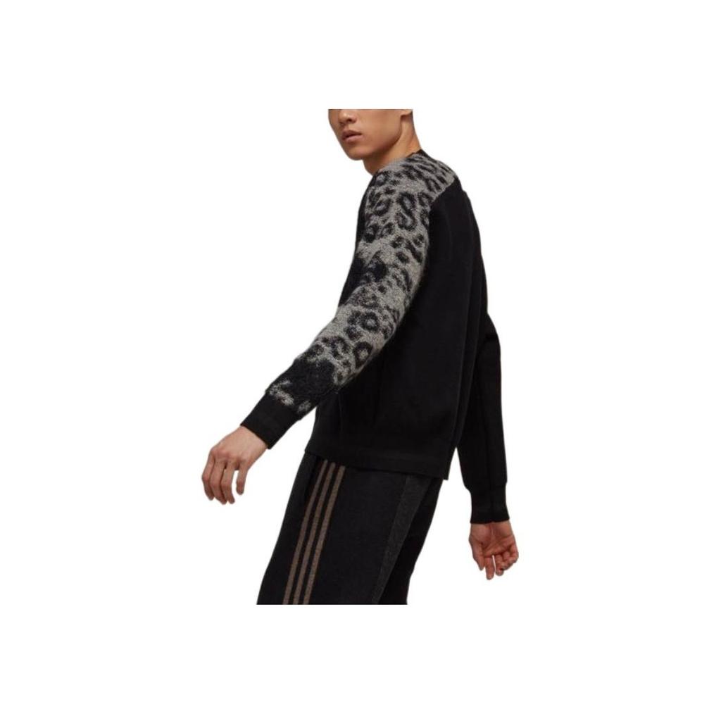 Y-3 FW22 Logo Print Knit Crewneck Sweater Men Sweater Black HN1977