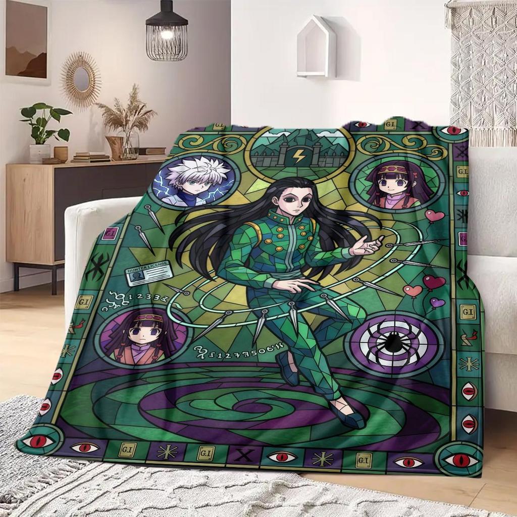 Hunter Anime Print Blanket Warm  Comfortable Flannel Blanket Suitable for Bedrooms, Sofas, Beds, Chairs, Picnics, Travel