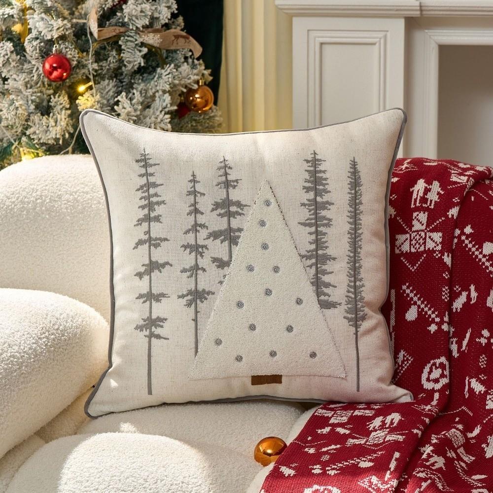 Merry Christmas Throw Pillow Case Soft 30x50 45x45 Sofa Cushion Covers Colorful Embroidered Design Party Pillowcase