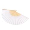 Folding Hand Fan 21cm Blank Silk Fabric Bamboo Folded Hand Fan for Wedding Daily Use