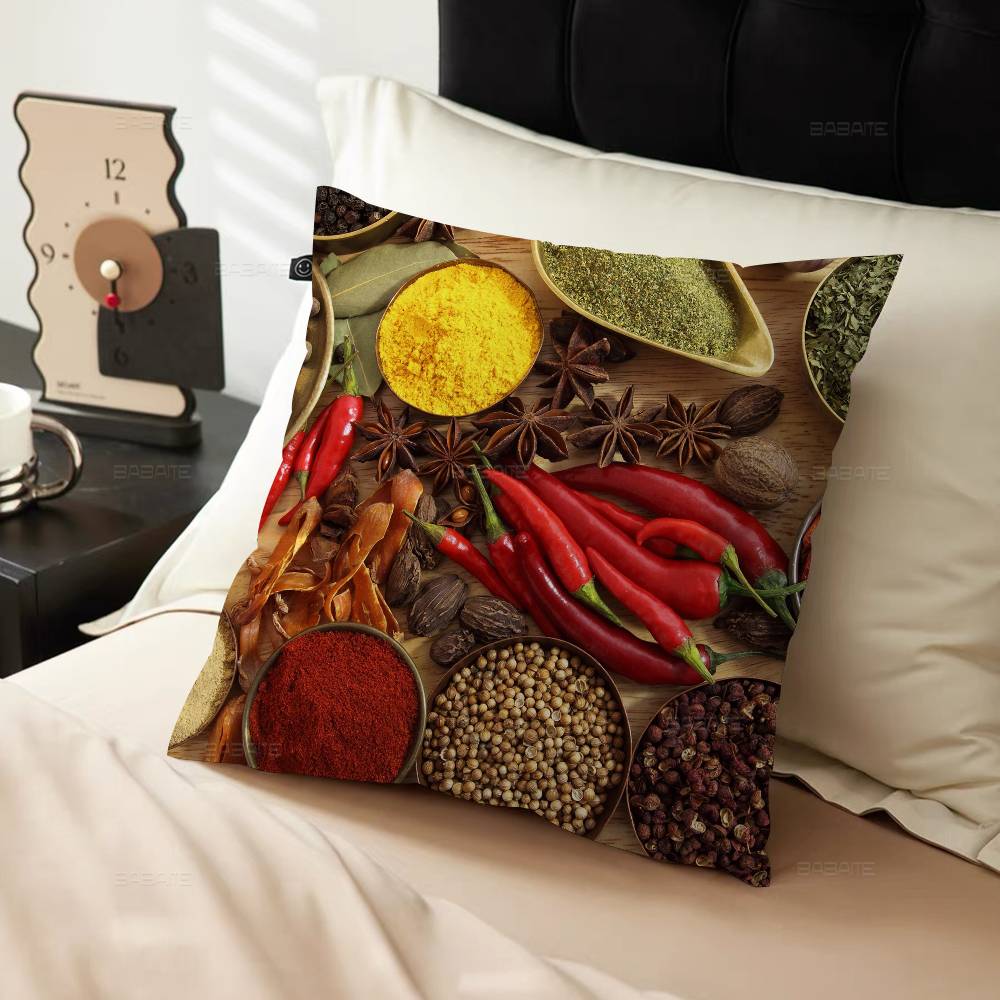 Grains Spices Peppers Cushion Cover Polyester Sofa Cushions Decorative Throw Pillows Home Decoration Pillowcover