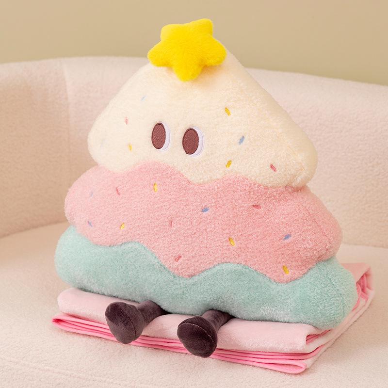 Girl Heart Soft Cake Tree Pillow Blanket Plush Toy Pine Tree Doll Girl Office Nap Blanket Rag Doll
