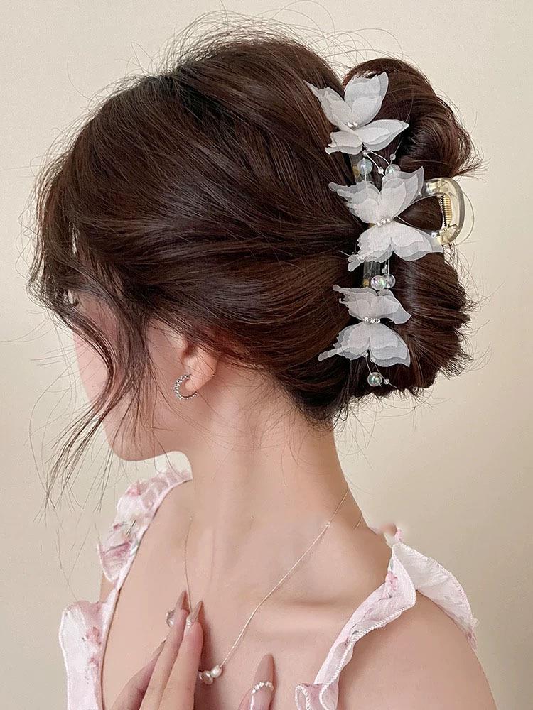 Korean Style Polka Dot Bow Shark Hair Clip - Elegant & Versatile