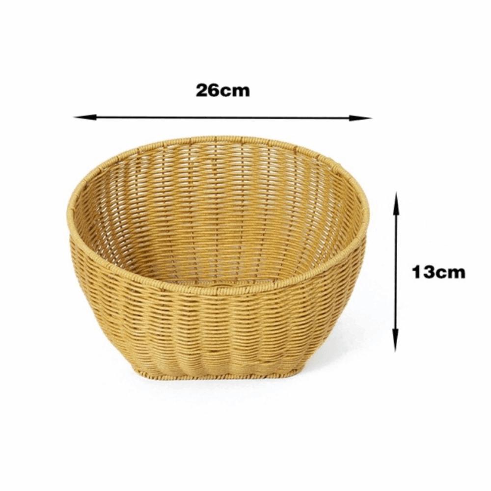 Woven Texture Woven Storage Basket Boho Style Bread Tray Vintage Wicker Basket  Coffee Shop