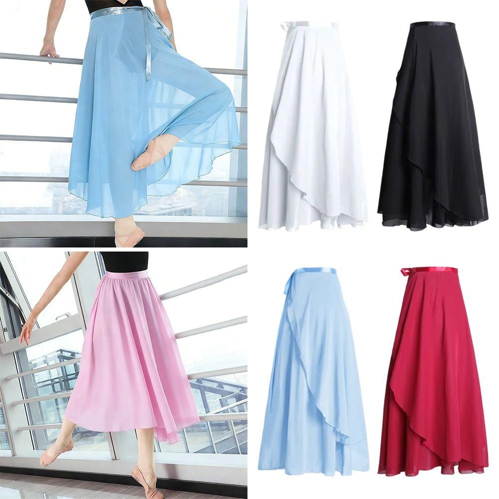 Fashion Chiffon Ballet Tutu Adjustable Wrap Scarf Long Ballet Skirt Show Costumes Ballet Dance Dress Dance